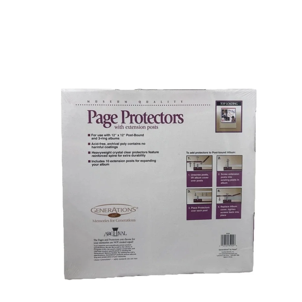 Museum Quality PAGE PROTECTORS + Extension Posts Paper‎ Craft Supplies - NEW